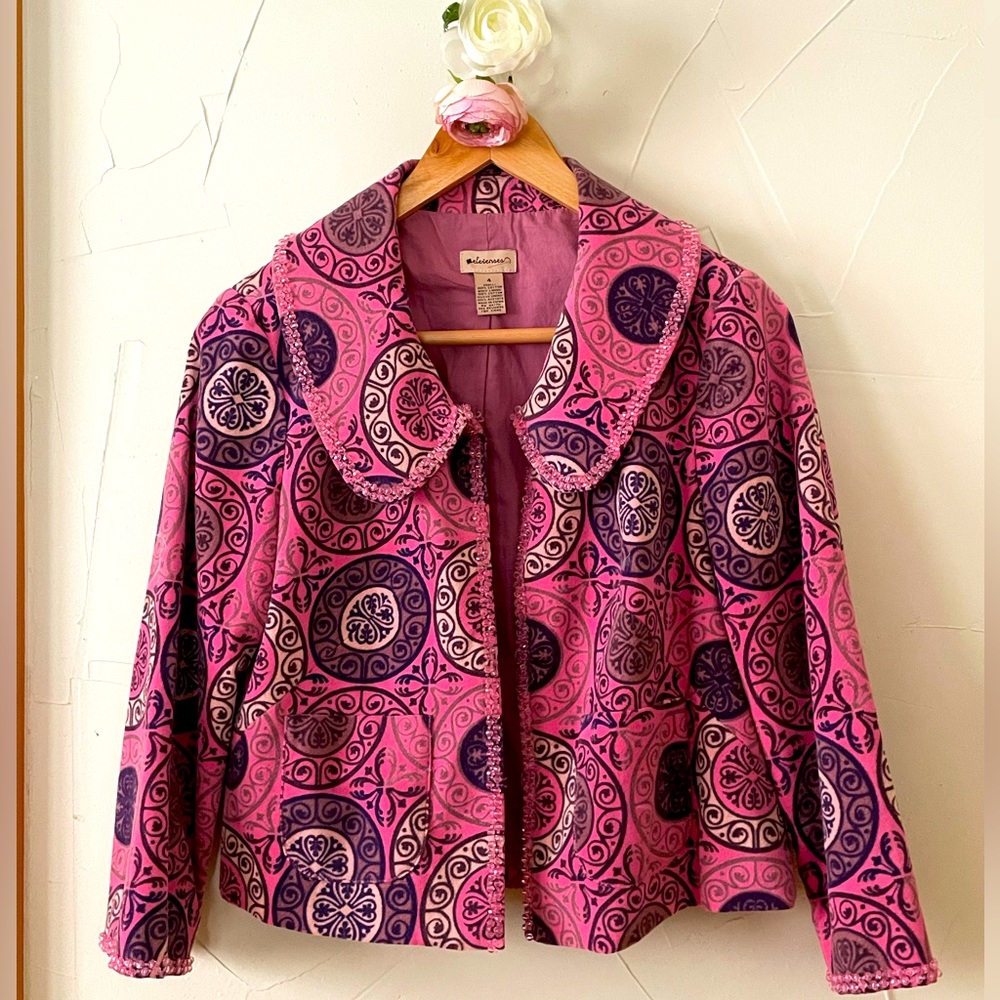 Vintage Anthropologie Velvet Crop Jacket